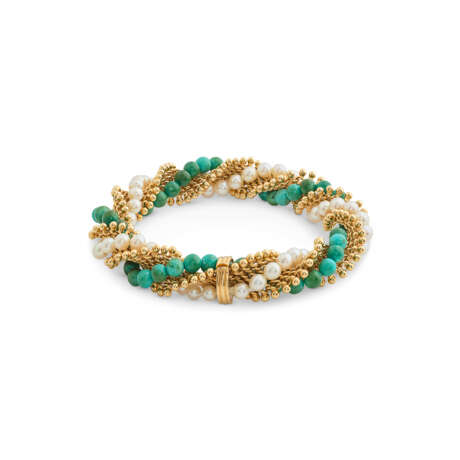 VAN CLEEF & ARPELS BRACELET TURQUOISES ET PERLES DE CULTURE 'TWIST' - photo 4