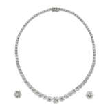 COLLIER ET PAIRE DE BOUCLES D’OREILLES DIAMANTS - photo 1