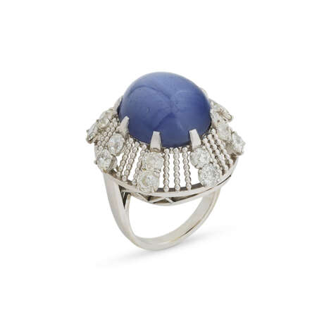BAGUE SAPHIR ÉTOILÉ ET DIAMANTS - фото 2