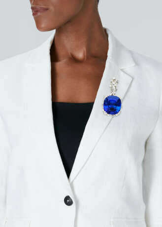 BROCHE TANZANITE ET DIAMANTS - photo 4