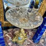 19th Century Cut Crystal Bowl on a Gilt Bronze Pedestal with Putti Motifs Crystal Napoleon III 19th century - photo 3