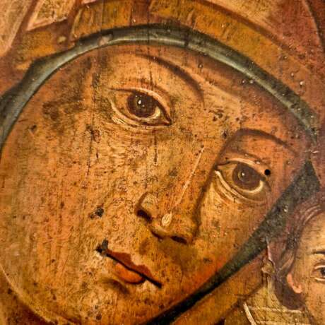 Virgin of Kazan Russian Icon Oil on Wood Panel 19th century Lacquered wood 19th century - photo 9