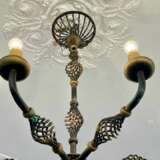 Art Deco Wrought Iron Chandelier with Six Arms 1940 Cast iron Mid-20th century - photo 4