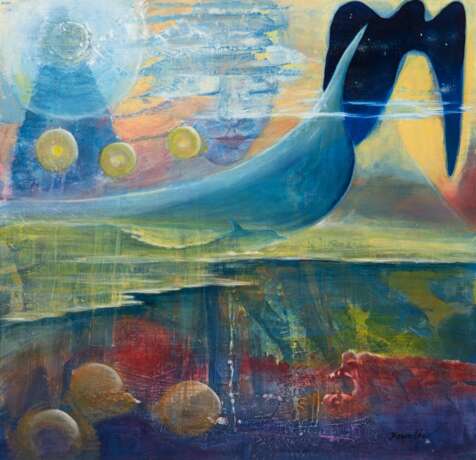 Kowalke "Ohne Titel", Öl/ Platte, sign. u.r., 60x60 cm, Rahmen - Foto 1