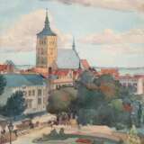 Eulert, Arthur (1890 Rostock-1946 Wismar) "Blick auf die Nikolaikirche in Rostock", Aquarell, sign. u.r. und dat. 1915, das Bild ist abgebildet im Buch "Rostock im Spiegel der Kunst" von Hartmut Gill,… - фото 1