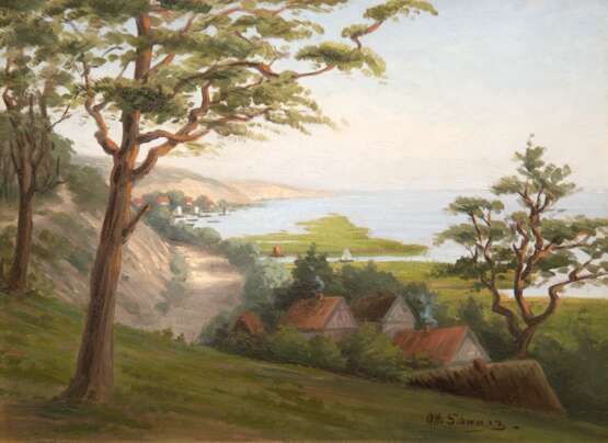 Schwarz, Otto (1852 Braunsberg-1927 Königsberg) "Schwarzort", Öl/ Mp., sign. u.r., das Bild war Teil der Sonderausstellung Nidden und stammt aus einer Privatsammlung, 37,5x49 cm, Rahmen (Kunstakademie Königberg… - photo 1