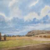 Haen, Jan Derk de (20. Jh.) "Weites Land" Aquarell, sign. u.r., 29x39 cm, im Passepartout hinter Glas und Rahmen - Foto 1