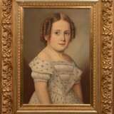 "Biedermeier-Porträt einer jungen Frau", Öl/ Karton., unsign., 40x30,5 cm, Rahmen - photo 1