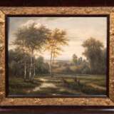 Burgaritzky, Josef (1836 Mölln/Steyr-1890 Wien) "Partie bei Lündenburg", Öl/ Holz, sign. u.r., rückseitig bez., 31x39 cm, Rahmen - photo 1