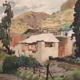 Guzman, Manuel Morales (1914-1981) "Südländisches Bergdorf", Aquarell, sign. u.l., 28x36,5 cm, im Passepartout hinter Glas und Rahmen - Foto 1