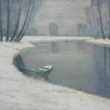 Schulte-Nölle, Ernst (Deutscher Maler des 20. Jh.) "Winter am Altrheinarm", Pastell, sign. u.l., 60x64,5 cm, hinter Glas und Rahmen - Foto 1