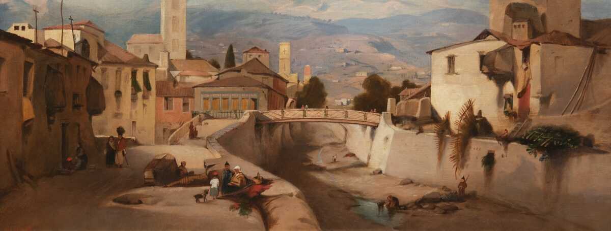 Kaufmann, Karl (1843 Neuplachowitz-1901 Wien) Pseudonym Gilbert &quot;Ansicht von Madeira&quot;, Öl/Lw., sign. u.l., 55x80 cm Rahmen (Studium an der Akademie zu Wien, ansässig und tätig ebenda als Architektur und Landsch…