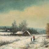 "Winterlandschaft", Öl/ Lw./ Holz, undeutl. sign. u.r., 13x27 cm, Rahmen - photo 1