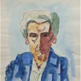 Hauptmann, Ivo (1886 Erkner-1973 Hamburg/Dresden) "Porträt Erica von Scheel", Aquarell/Bleistift/Papier, sign. u.r. und dat. 1965, rückseitig Nachlass-Stempel, 46,5x38 cm, ungerahmt (ältester Sohn von Gerhart H… - Foto 1