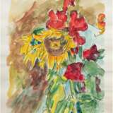 Hauptmann, Ivo (1886 Erkner-1973 Hamburg/Dresden) "Sonnenblumen", Aquarell/Bleistift/Papier, sign. u.r. und dat. 1965, rückseitig Nachlass-Stempel, 46x38 cm, ungerahmt (ältester Sohn von Gerhart Hauptmann, Schü… - photo 1