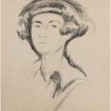 Hauptmann, Ivo (1886 Erkner-1973 Hamburg/Dresden) "Margaretha Hauptmann im Adlon Berlin-2. Ehefrau von Gerhart Hauptmann", Zeichnung, sign. u.r. und bez. und dat. 1922 u.l., 42x33 cm, im Passepartout hinter Gla… - фото 1