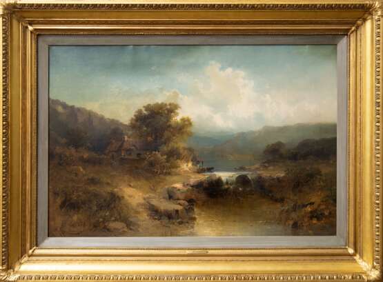 Sinclair, M. (1911-?) "Landschaft in Wales", Öl/ Lw., sign. u.l., oben mittig kl. Riß, 62x91 cm, Rahmen - photo 1