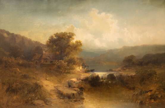 Sinclair, M. (1911-?) "Landschaft in Wales", Öl/ Lw., sign. u.l., oben mittig kl. Riß, 62x91 cm, Rahmen - photo 2