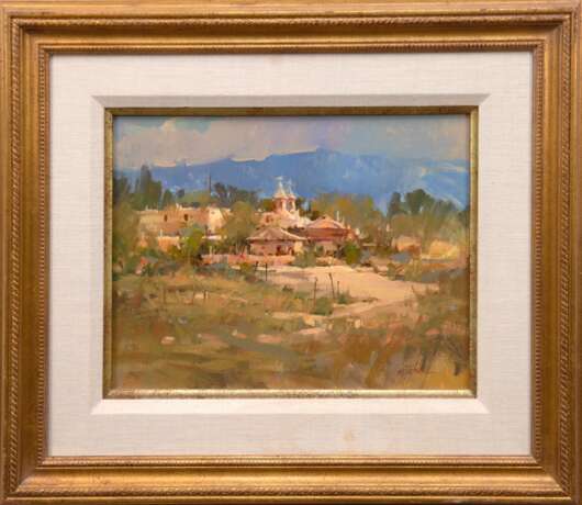 Yates, Marilyn (Malerin 20. Jh.) "Ansicht einer Ranch in New Mexiko", Öl/ Hartfaser, sign. u.r., 30,5x41 cm, Rahmen - photo 2
