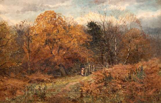 "Rendezvous im Frühherbst", Öl/ Lw., monogr. u.r., min. Farbverluste, 41x59 cm, Rahmen - Foto 1