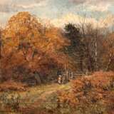 "Rendezvous im Frühherbst", Öl/ Lw., monogr. u.r., min. Farbverluste, 41x59 cm, Rahmen - Foto 1