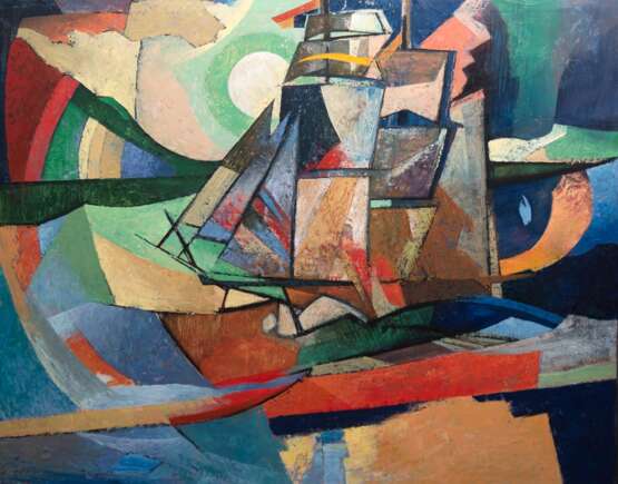 Malchow, Herbert (1942-2015) "Marine I", Öl/ Lw., rückseitig bez. und dat. ´03, direkt beim Künstler erworben, 100x120 cm, Rahmen (H. Malchow war Landschaftsmaler und Grafiker, Studium an der FHS Heiligendamm u… - photo 1