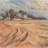 Landschaftsmaler des 19./20. Jh. "Landschaft mit Bauerngehöft", Öl/Lw., undeutl. sign. u.r., 57x69 cm, Rahmen - photo 1