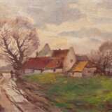 Jüttner, Bruno (1880 Wernigerode/Harz- 1965 Berlin) "Bauerngehöft am Feldweg", Öl/ Lw., sign. u.r., 60x80 cm, Rahmen (Er studierte an den Kunstakademien in Kassel und München. Der Künstler malte vor allem Lands… - Foto 1
