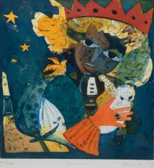Otto, Elfriede (1934) &quot;Träumerei&quot;, Farbradierung, 130/ 195, sign. u.r. und betitelt, 47x45 cm, im Passepartout hinter Glas und Rahmen