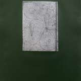 Ecker, Bogomir (1950) "Ohne Titel", Siebdruck auf grünem Grund, auf Pappe fixiert, unsign., 59x35 cm, ungerahmt - фото 1