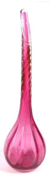 Große Murano-Vase, rosa Innenfang, spiralförmig gerippt, Gebrauchspuren, H. 64 cm - Foto 1