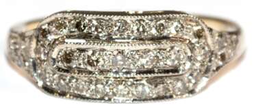 Brillantring, 750er GG/WG, Brillanten ca. 0,42 ct., RG 52, , Innendurchmesser 16,5 mm