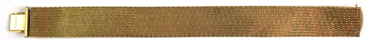 Sogenanntes Teppicharmband, Länge ca. 18,5 cm, Breite 1,8 cm, ca. 38,1 g Golddouble, kaum Tragespuren - photo 1