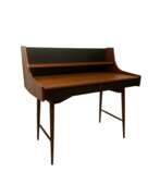 Overview. A Ola-pulten writing desk, designed by John Texmon for Blindheim M&oslash;belfabrikk, in production from approx 1957.