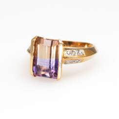 Moderner Ring mit seltenem Ametrin und