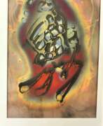 Übersicht. Flame Colored Copper Painting by Arthur UNGER. Signed.