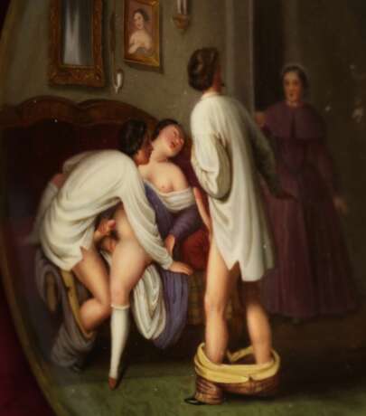 Plaque de porcelaine Love Game KPM Berlin vers 1830 Hand Painted 19th century - Foto 3