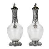 Pair of French glass wine jugs in silver. 19th century. Silver Glass Early 20th century - photo 3