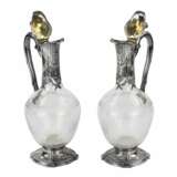 Pair of French glass wine jugs in silver. 19th century. Silver Glass Early 20th century - photo 5