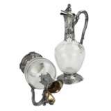 Pair of French glass wine jugs in silver. 19th century. Silver Glass Early 20th century - photo 6