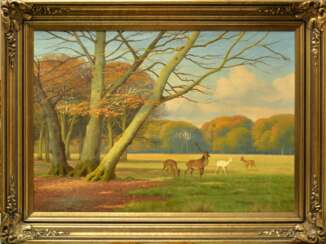 Paysage avec cerfs 