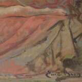 EMIL BAYES (&Eacute;MILE BAES). 1889-1953 Nu sur un canape. oil on panel At the turn of 19th -20th century - Foto 3