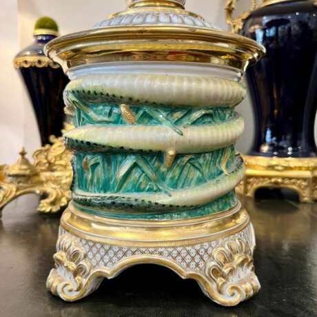 Late 19th Century Pair of Serving Platters in Paris Porcelain Porcelaine Napoleon III Late 19th century - photo 9