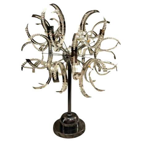 Big Mid-Century Modern Lamp in Chrome Metal and Glass 1970s Металл The end of the 20th century г. - фото 1