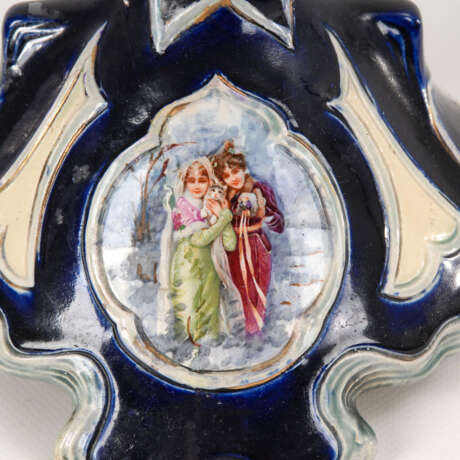 Jugendstil-Vase mit Kobaltfond. - Foto 3