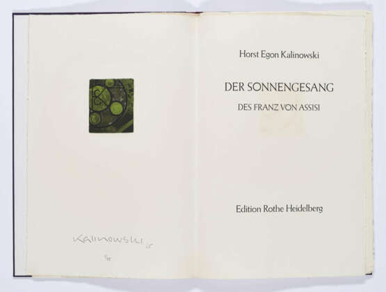 Horst Egon Kalinowski. Der Sonnengesang des Franz von Assisi - photo 6