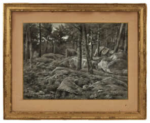 Auguste ALLONGÉ (1833-1898)Rochers en forêt de Fon…