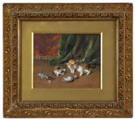 L.VILLENEUVE (XIXe)
Les chatons et la coupelle …