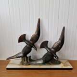 Art Deco figure Seagulls Brass Early 20th century - photo 2