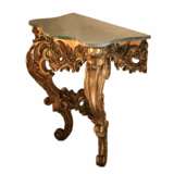 Wooden gilded console of the 19th century. Marble Rococo 19th century - photo 4